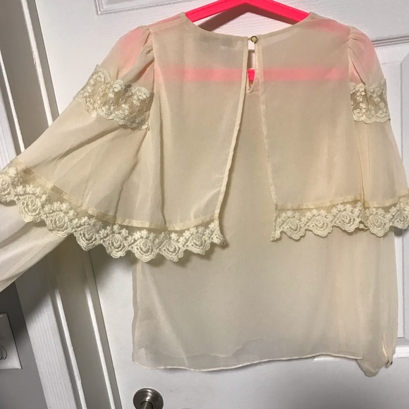 Champagne & Strawberry: Women's Boho Layer Blouse - Picture 8 of 10